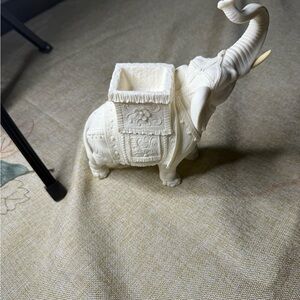 Vintage Italian Alabaster-Style Elephant Figurine - Made in Italy